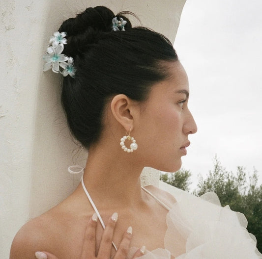 Emi Jay Miss Super Bloom Clip in Aqua Pearl